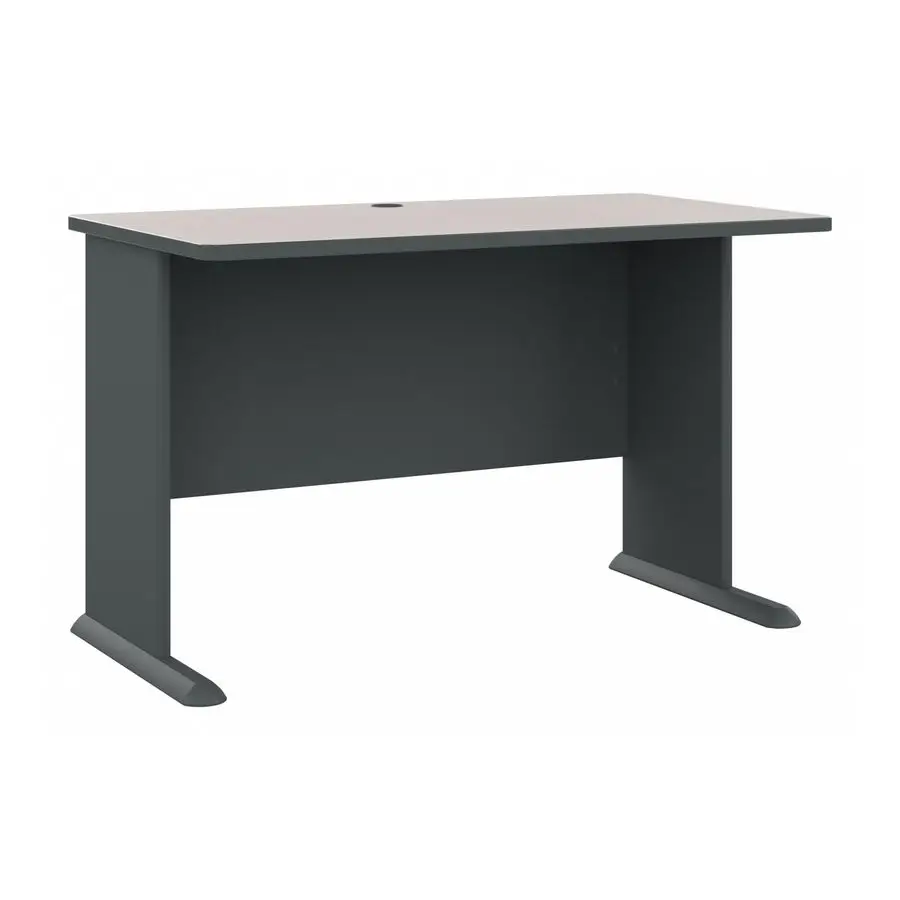 Business Furniture Series A 48W Computer Desk in White Spectrum and Slate, Small Office Table for Home or Professional Workspac