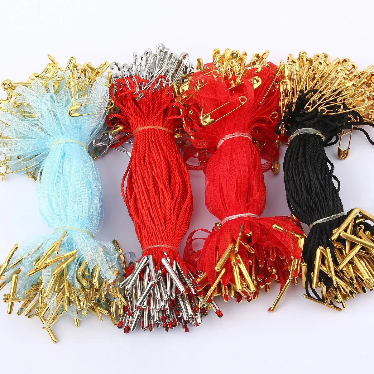 

1000PCS DIY Garment Bags Tag Cords Rope High Quality With Safety Pin Brand Designer Webbing Cords Apparel Accessories Supplies
