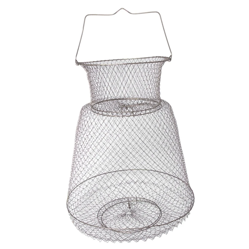 

Spring Door Cage Trap Basket Foldable Portable Floatable Galvanized Steel Wire Fish Basket