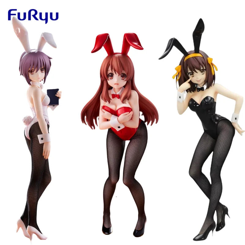 

In Stock Original FuRyu Bicute Bunnies Figure Suzumiya Haruhi Nagato Yuki Asahina Mikuru Anime Figure Model Collection Toy Gifts