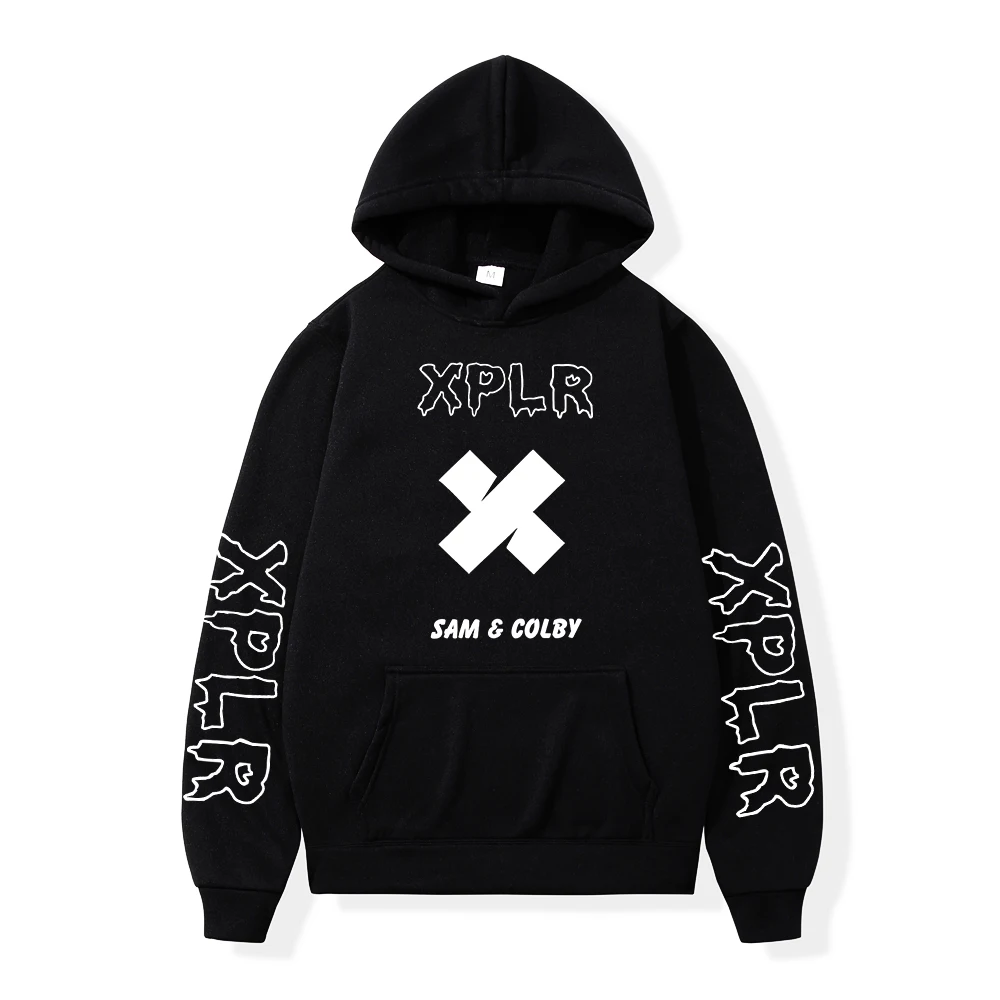 Hot Xplr Hoodie Sam and Colby Chainlink Print Sweatshirt Men Women Long Sleeve Pullover Hoodie Tops