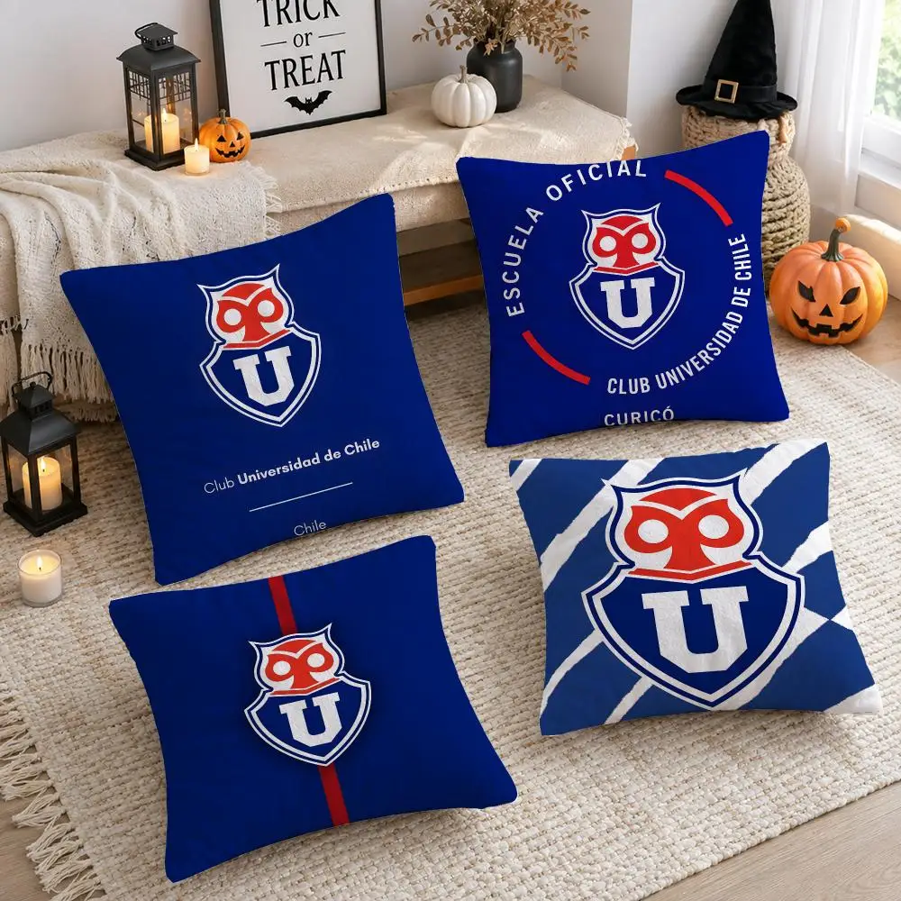 Chile U-University Logo Cushion Cover Plush Decorative Pillow Case With Hidden Zipper Cutecore Room Decor For Home