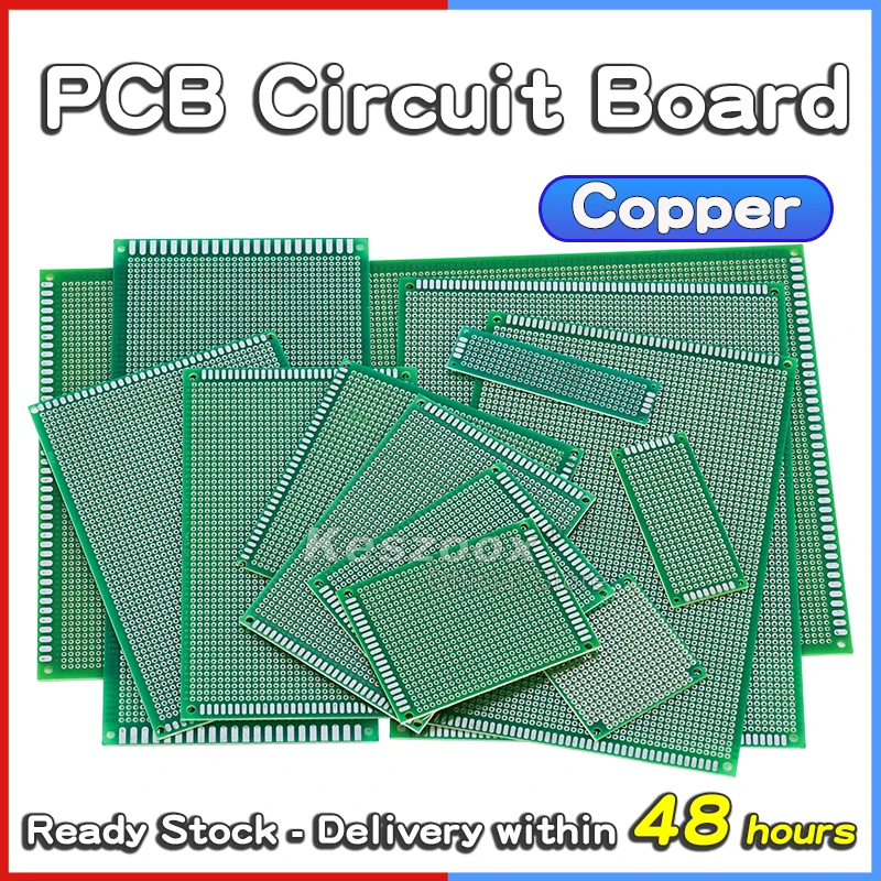

Keszoox Prototype Board PCB Board Kit 3x7/5x7/7x9/8x12/9x15 Single Double Sided Prototype DIY Universal Protoboard Circuit Board
