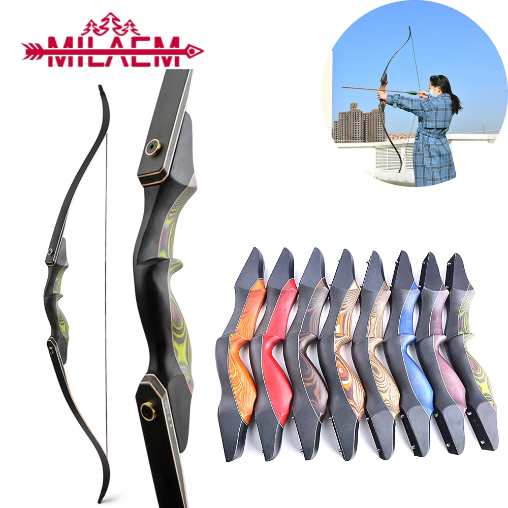 1pc Archery Recurve Bow 25-60LBS Split Bow Takedown Lamination Right Hand 15 Inch Bow Riser Outdoor Shooting Hunting Accessories