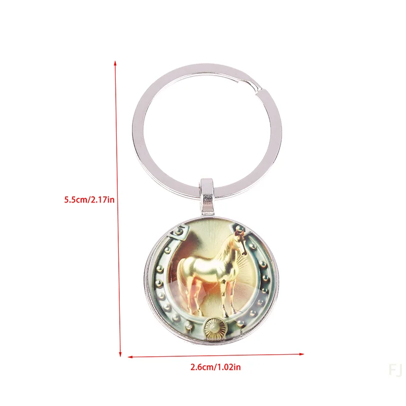[YU]Zodiac Year Of The Horse Pattern Keychains Fashion Bag Accessories Car Pendants Home Decoration Animal Jewelry Keyring Gift