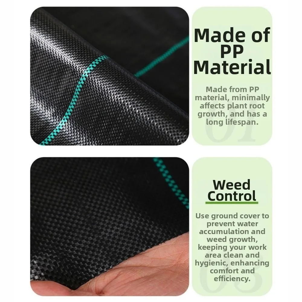 Durable Black Weeding Cloth Multi-size Thicken Weed Barrier Fabric Anti Aging Permeable Weed Control Mat Outdoor Use