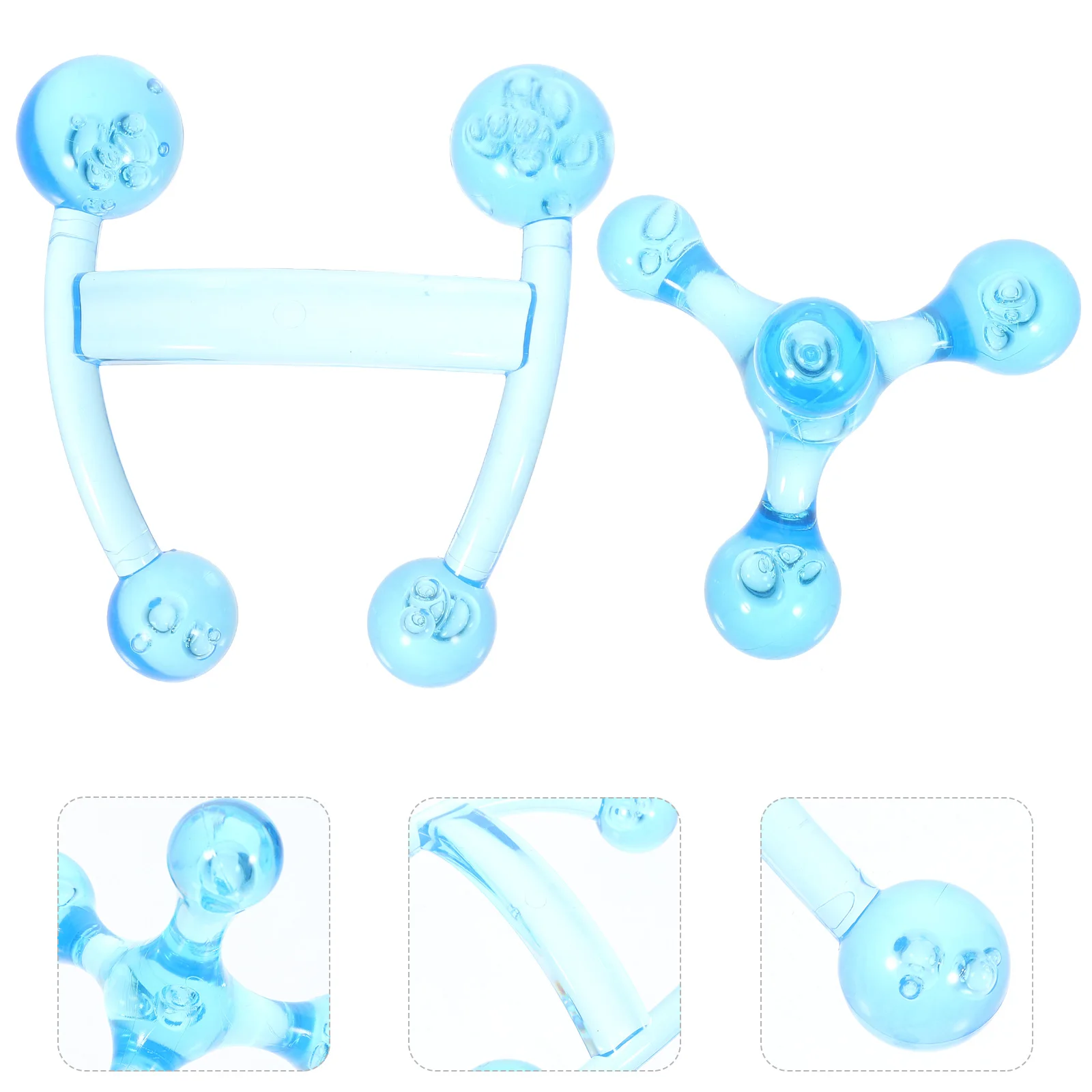 

2 Pcs Massager Handheld Back Manual Tool Yoga Ball Massagers Neck Shoulder Blue Travel
