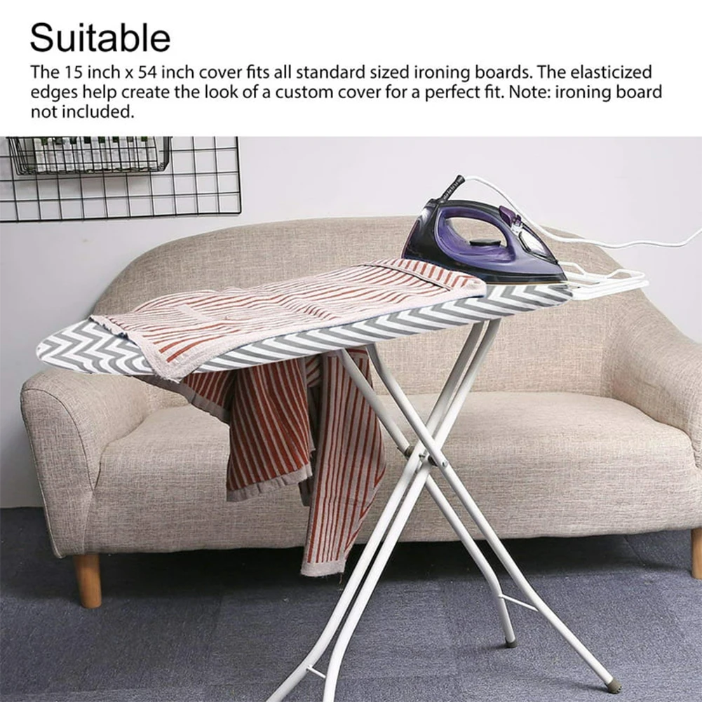 

Очень толстый хлопковый железный чехол 150x50 см, сменный железный чехол с эластичным краем, устойчивый к отварам/пятствий, с надежными ремнями/карман для носа