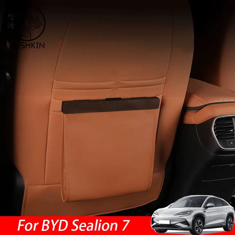 

For BYD Sealion 7 EV 2024 2025 2026 Car Rear Garbage Bag Interior Car Seat Back Hanging Chair Back Storage Bag Accessories