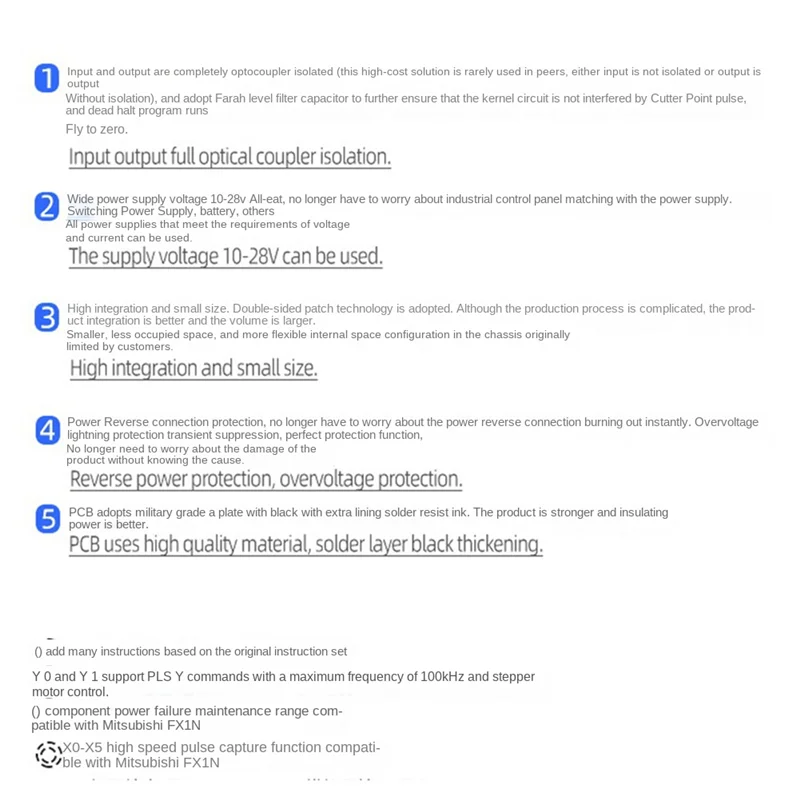 Supernew FX1N-10MR PLC Placa de control industrial Módulo PLC Entrada/salida analógica Módulo de relé de retardo programable