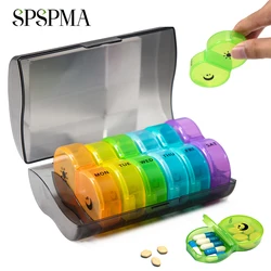 1Pcs Large Weekly Pill Organizer 7 Day 2 Times a Day,Flip Up Pill Box with Push Button Lids,Travel Pill Case for Pills/Vitamins