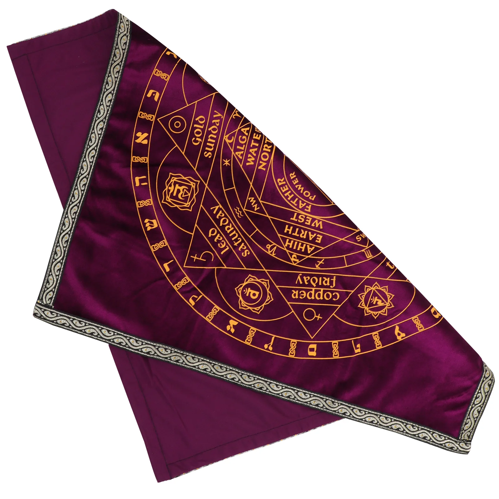 

Black Tablecloth Purple Tarot Creative Unique Divination Prop for Desktop Game Cards Tabletop