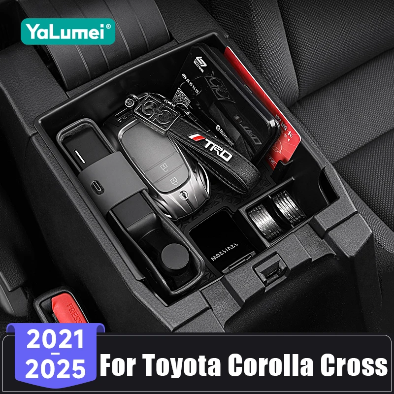 Para Toyota Corolla Cross XG10 Hybrid 2021 2022 2023 2024 2025 caja de almacenamiento de apoyabrazos Central de coche bandeja organizadora de consola Central