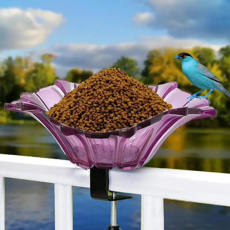 

Deck Mounted Bird Bath Birdbath Bowl Patio Bird Bath Heavy Duty Adjustable Base Hummingbird Bird Bath Bowl Deck Rail Mounted