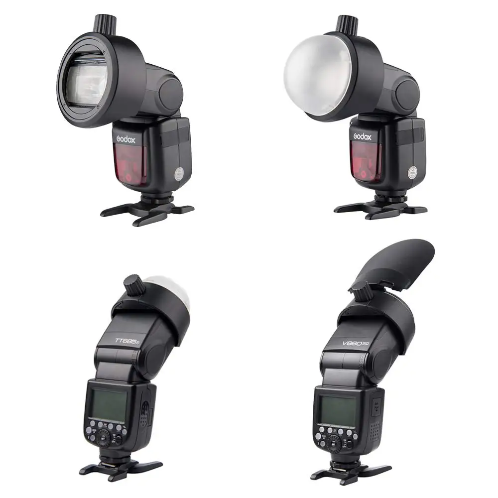 In Stock Godox S-R1 with AK-R1 Flash Speedlight Adapter Barn Door, Snoot, Color Filter, Reflector, Honeycomb, Diffuser Ball Kits