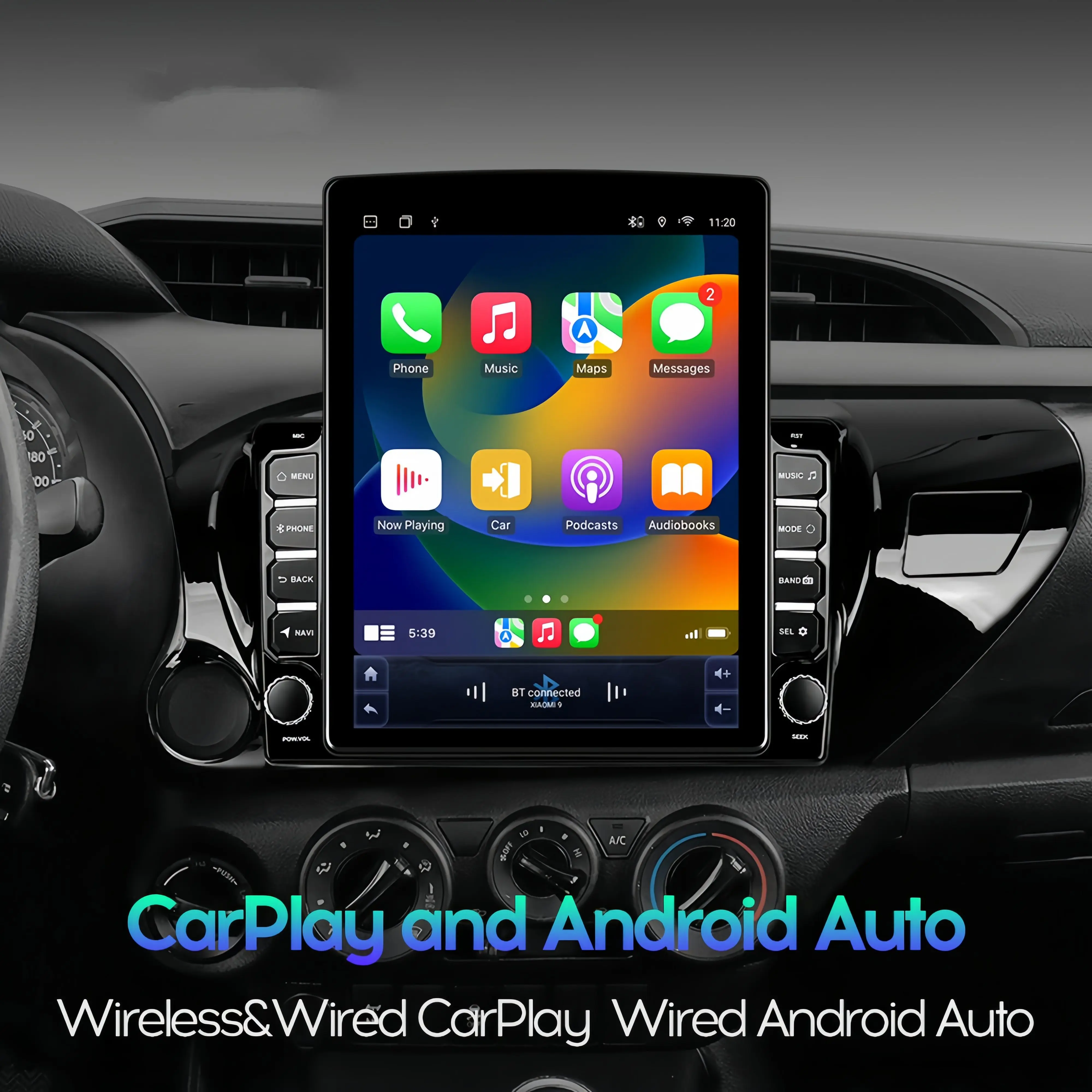 8G+128G Android 14 Auto Multimedia Player For Toyota Hilux 2015 - 2023 Car Radio Stereo GPS Navi Monitor Head Unit DVD Cassette