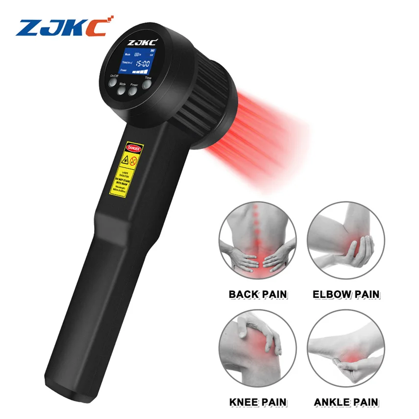 ZJKC 3W 650nmx10+808nmx15 Class 4 Cold Laser Device Red Light Therapy for Body Pain Relief Wound Healing Sports Injuries