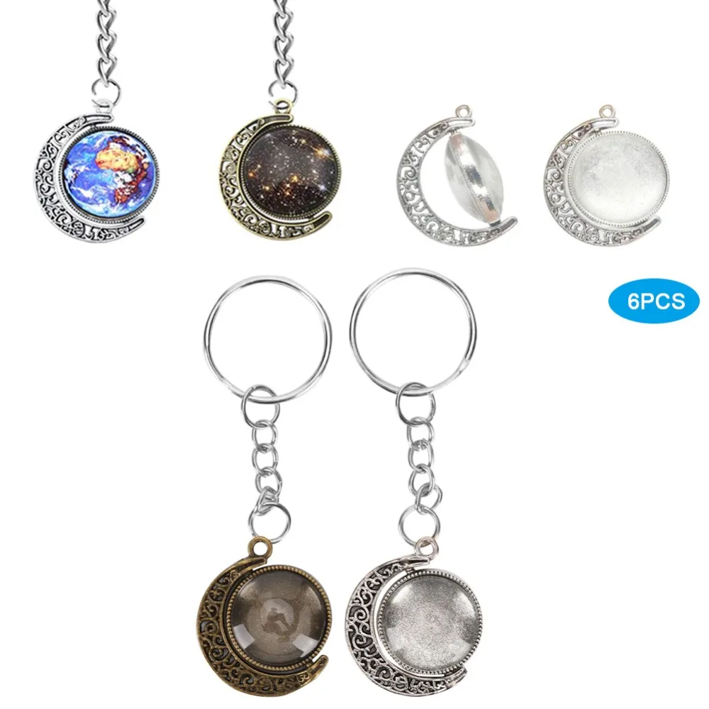 

48 шт. Простые в использовании круглые основы для кулонов, металлические основы для кулонов + стеклянные кабошоны, комплектующие для самостоятельного изготовления украшений, аксессуары ручной работы