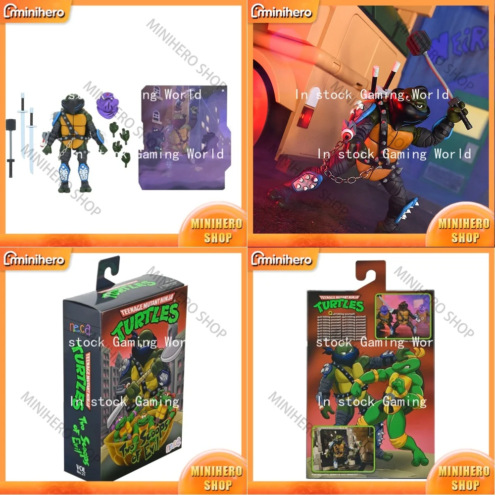 

New In Stock NECA Ninja Two Scoops Of Evil Anime Action Figure Dark Version Leonardo 54528 Collectible Toy for Adults Kids