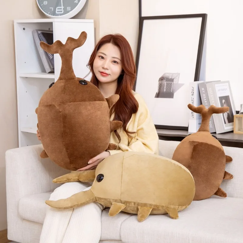 Creative Insect Plush Toys Simulation Beetle Stuffed Animals Dolls Soft Throwing Pillow Trick Toys Children Girlfriend Gifts