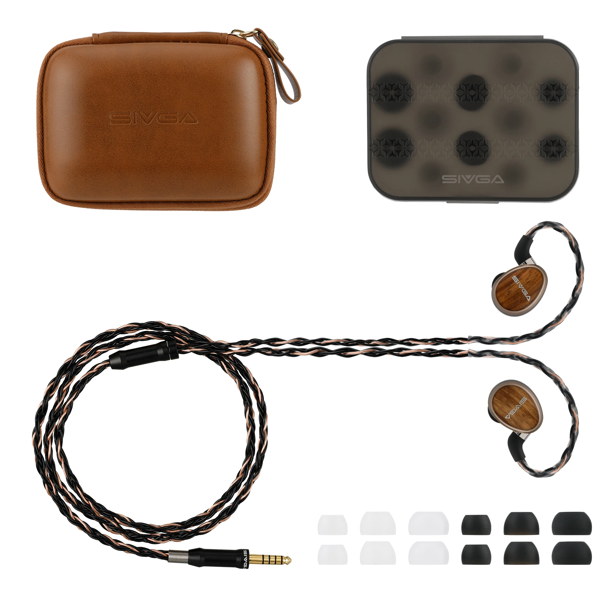 SIVGA Nightingale PRO سماعات سلكية زيبرا غطاء خشبي 0.78 مللي متر 2pin 4.4 في الأذن مكبر صوت مسطح HIFI سماعات الألعاب ملحقات الموسيقى