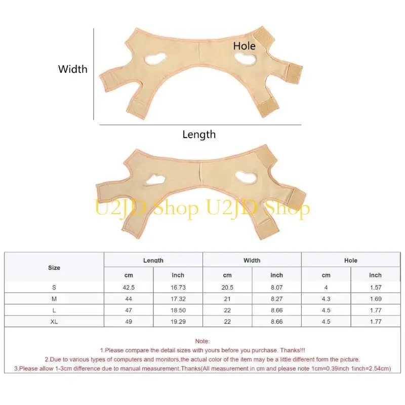 U2JD Tái sử dụng Dây đeo giảm béo, Mặt nạ v, Băng nâng mặt, Chin Up Bản vá quà tặng