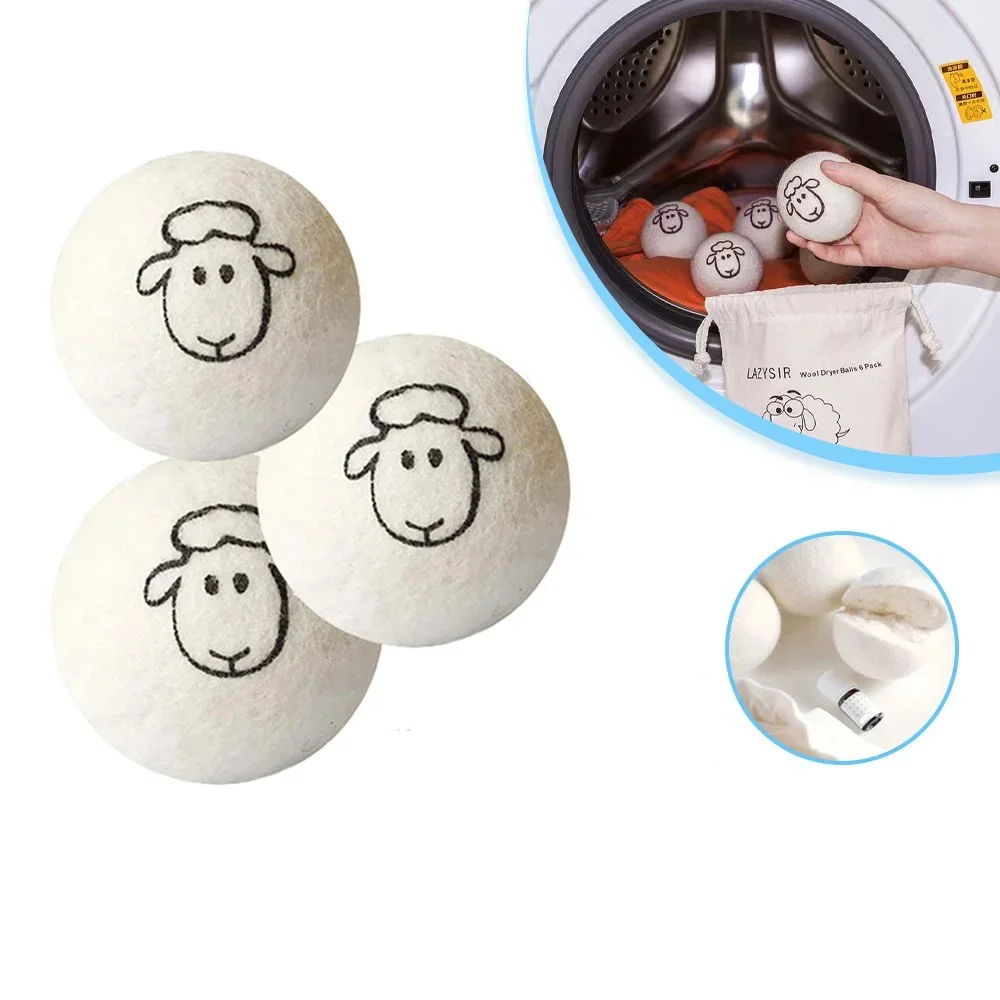 Laundry Basket Household Personal Care Reused Downy Anti-static Wool Dryer Balls Fabric Softener Clothes Drying Limpieza Home