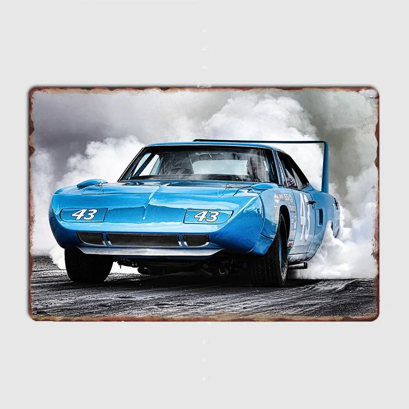 Plymouth Superbird Richard Petty Classic Sports Car Metal Poster Sign Garage Club Custom Wall Decor Tin Room Decor Home Decor