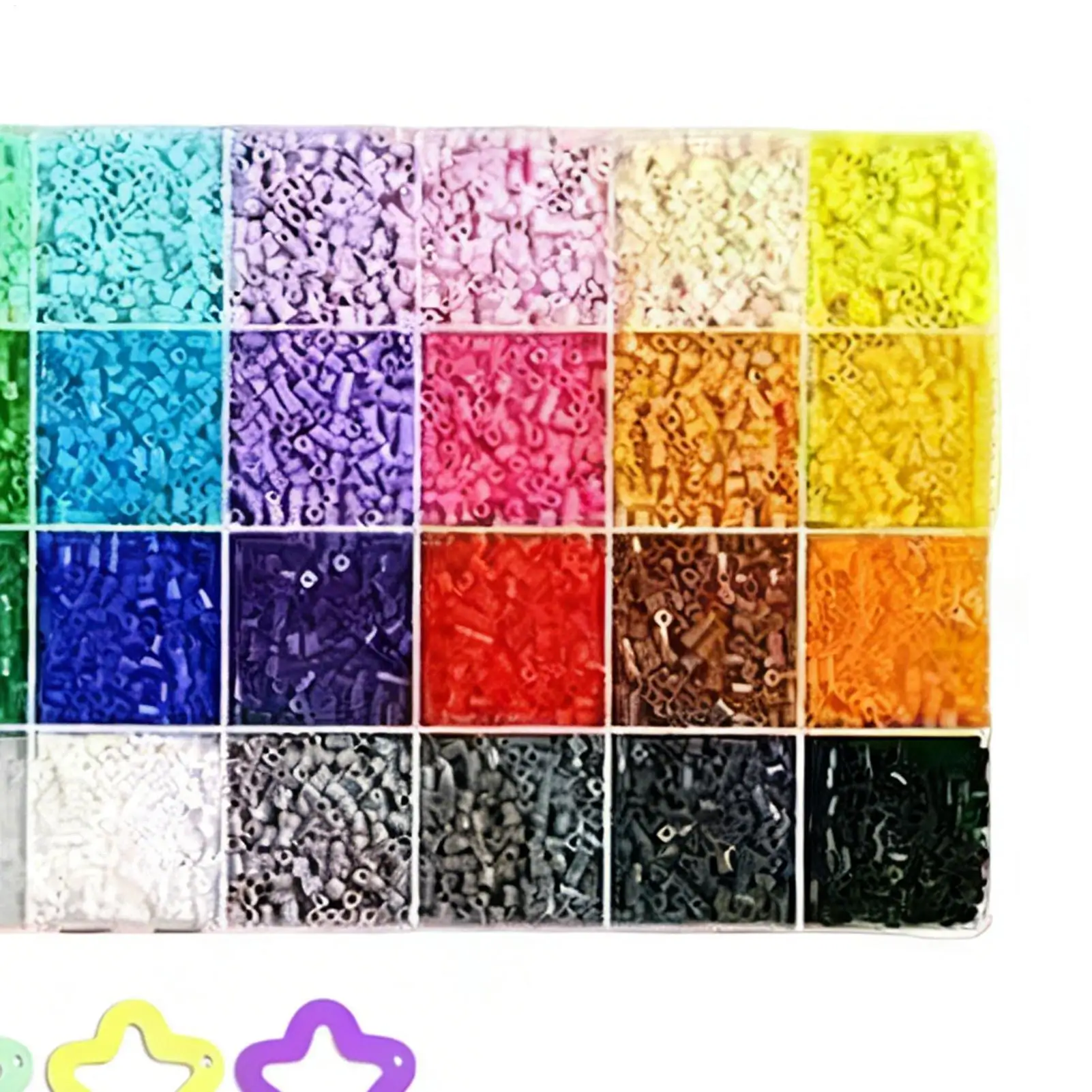 Fuse Bead Kit 24-Colors Craft Activity Material Melty Beads Kit for Girl Boys Christmas Birthday Home School Bracelet Keychain