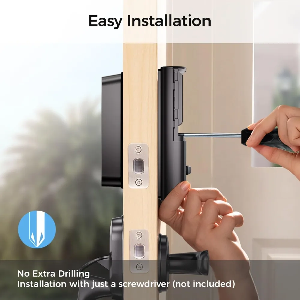 Inteligentny zamek HK01, bezkluczykowy zamek do drzwi z Apple HomeKey, zamek z czytnikiem linii papilarnych, kompatybilny z Apple Homekit, do drzwi wejściowych, łatwy w instalacji.