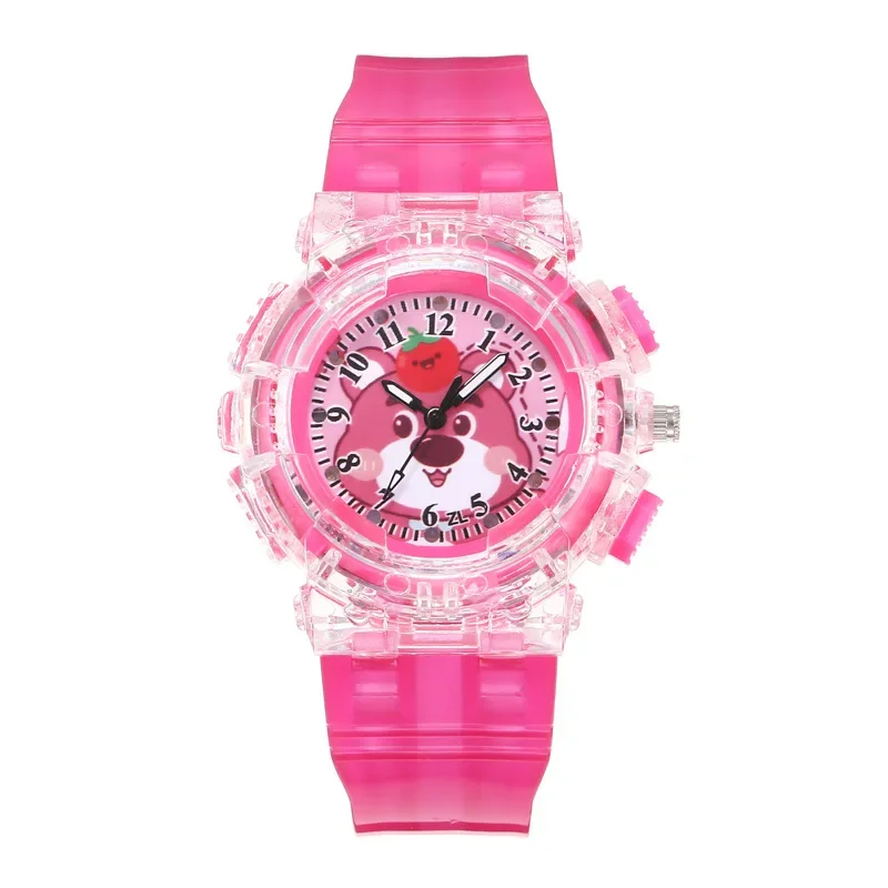 Mininstants-Montre à quartz pour enfants, montre-bracelet de sport brillante, dessin animé Disney Lotso Shoous, garçons et filles, étudiants, cadeaux de Noël