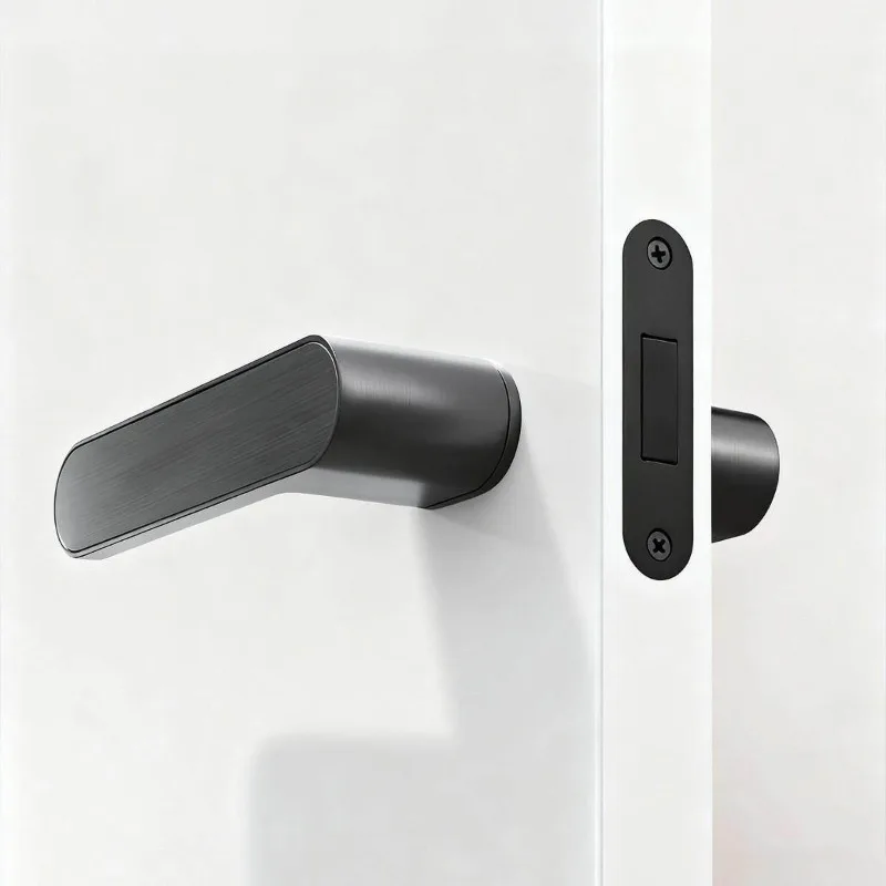Minimalist door lock Magnetic suction silent indoor bedroom  wood set Household one-word lock Anti-theft door lock