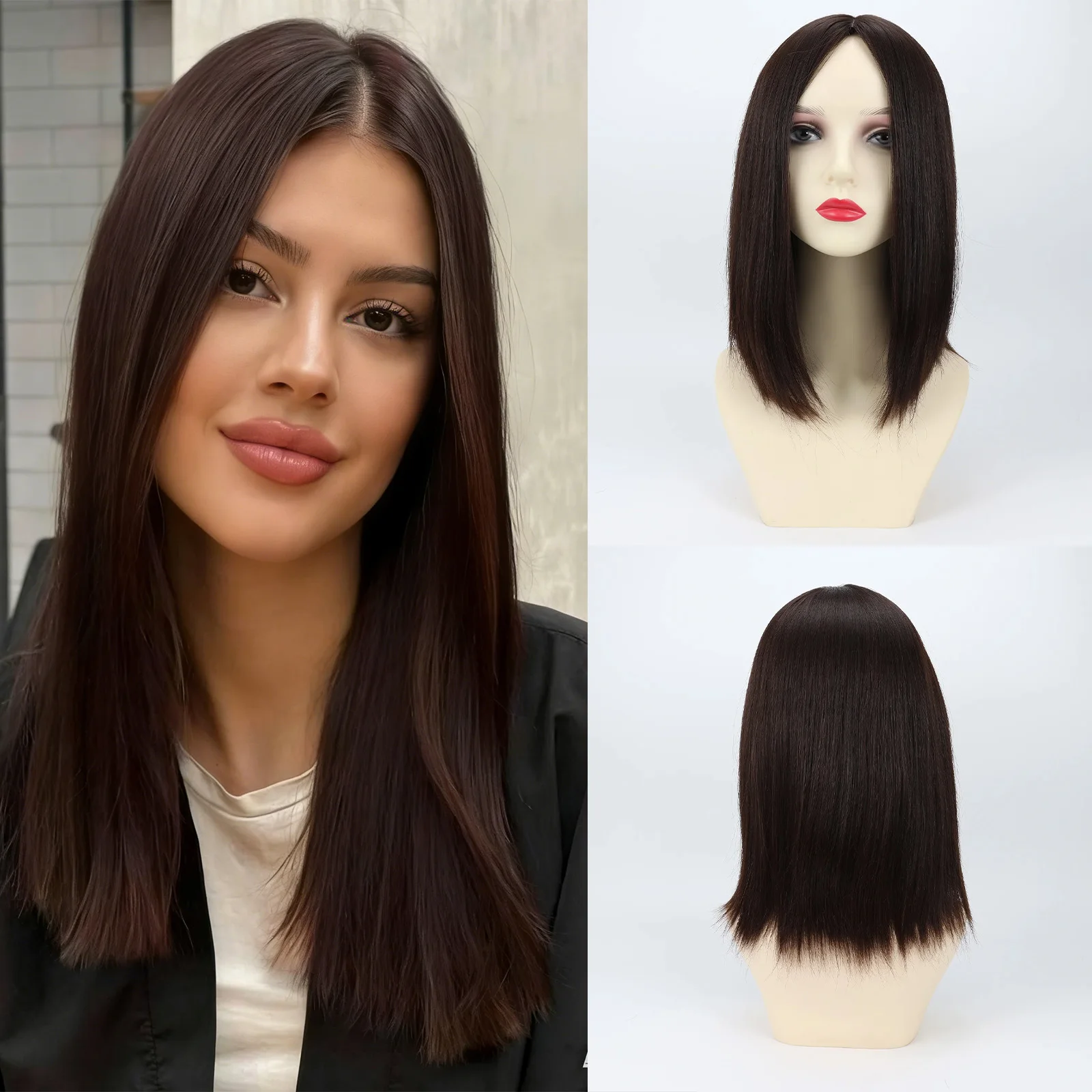 

Шелковая основа Шейтель, настоящие девственные человеческие волосы, еврейский парик, связанный вручную, средний коричневый # 4-х шелковый верх, одна длина волос, толстый кошерный парик