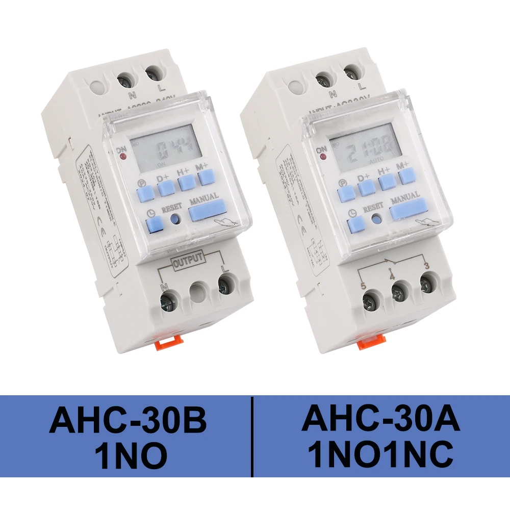 THC 15A 30A New Type Din Rail 2 wire Weekly 7 Days Programmable Digital TIME SWITCH Relay Timer Control AC 12V 24V 220V