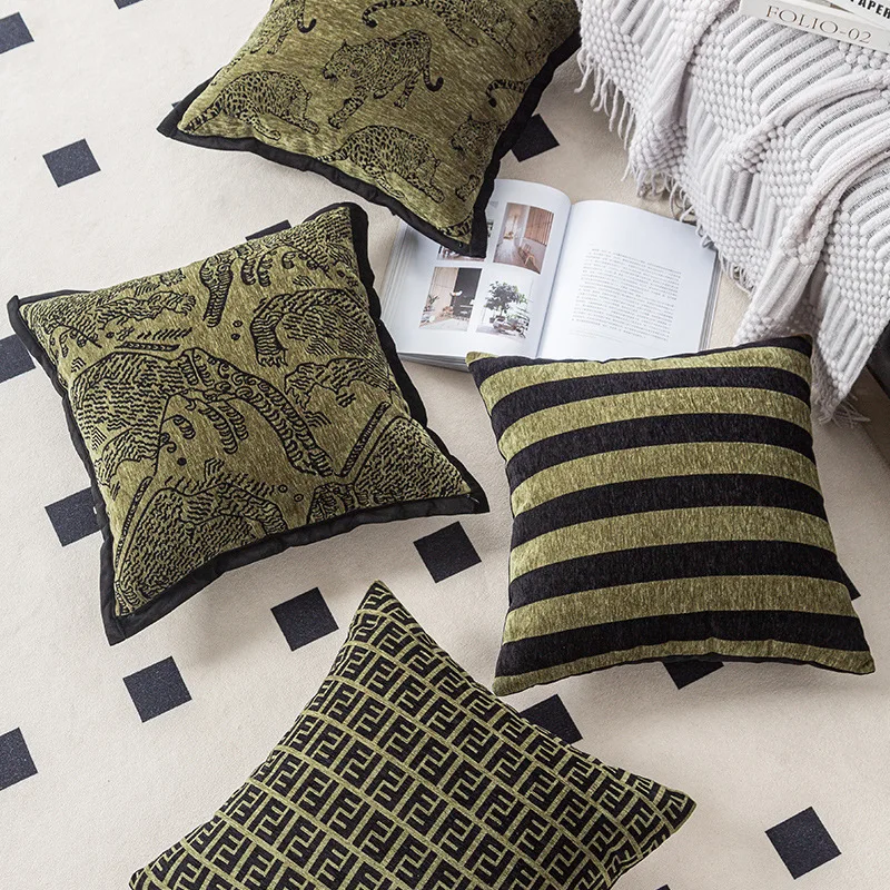

Nordic Modern Chenille Jacquard Pillow Living Room Sofa Retro Cushion Hotel Cushion Cover Pillowcase