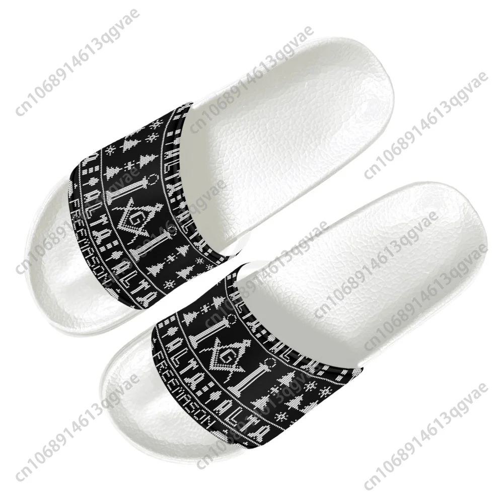 Masonic Mason Freemason Pattern Slippers Home Water Shoes Men Women Teenagers Beach Pool Sandals Custom Made Summer Slipper