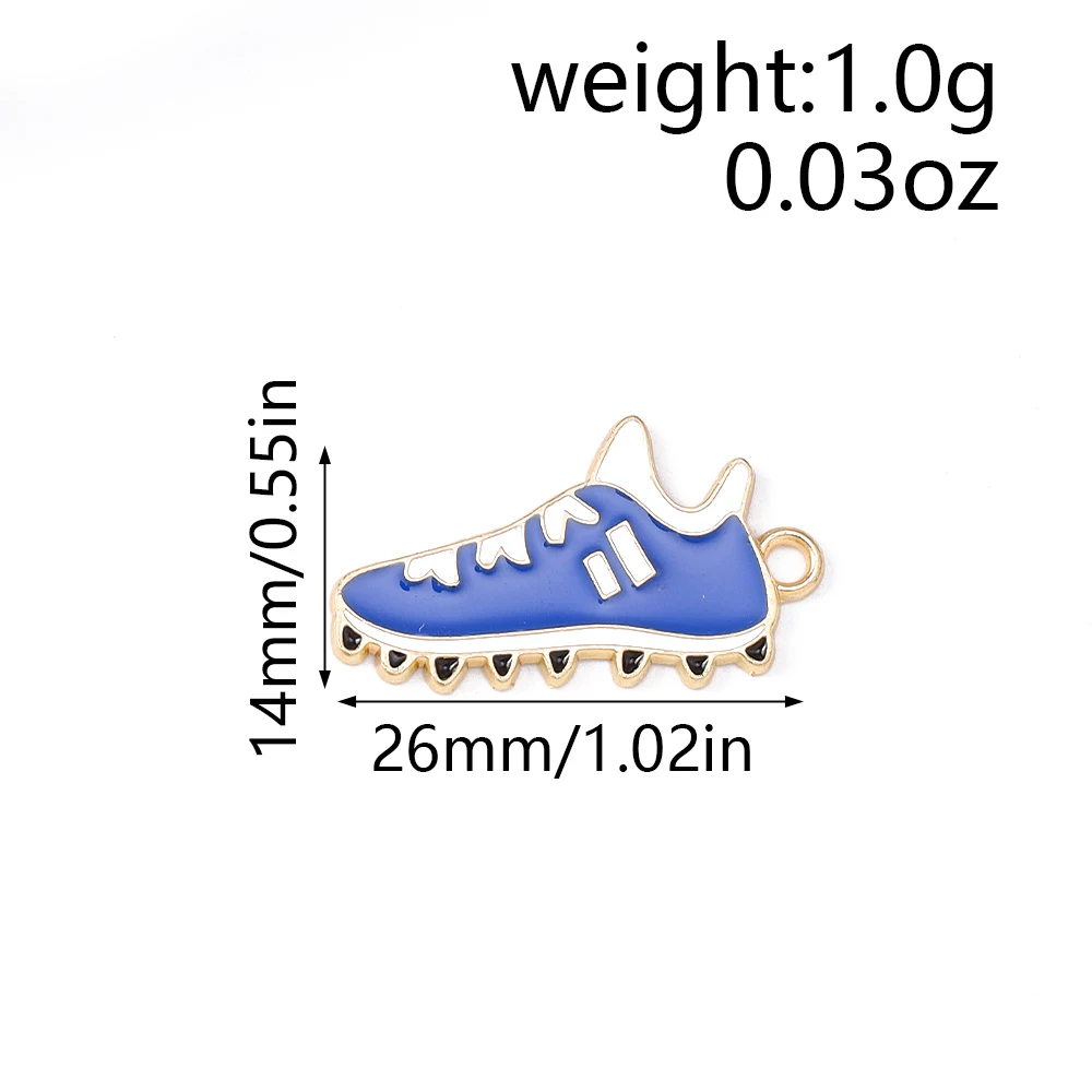 Leslie 10 Stück Niedliche Sneaker-Anhänger Emaille-Sportcharms für DIY Halsketten Ohrringe Handgemachte Schmuckherstellung – Detail 1