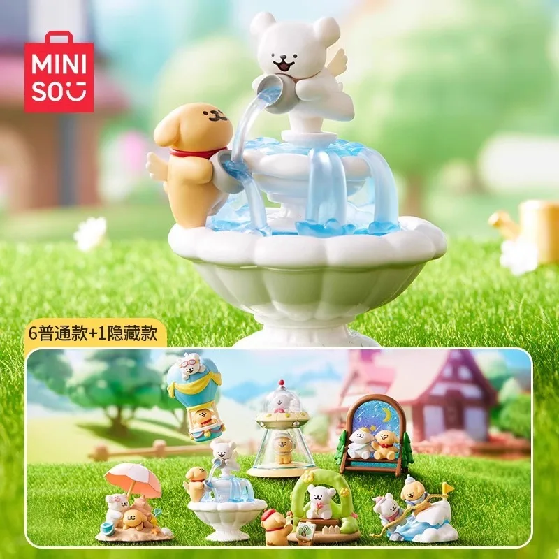 Authentic MINISO Line Puppy Travel Diary Blind Box Cute Ornament Collection Handmade Girl Gift