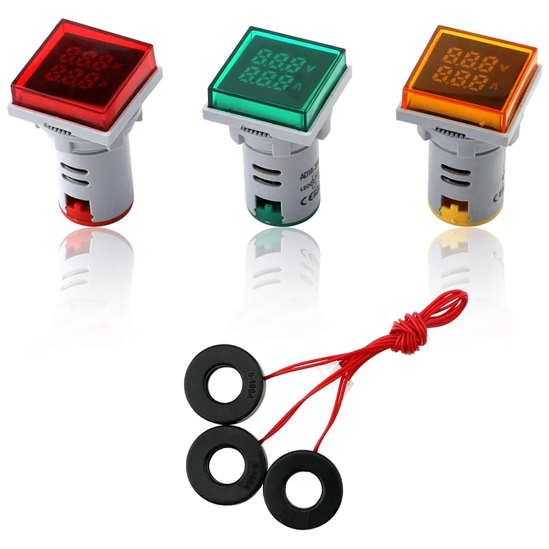 

BHBD-AC Volt Amp Meter, AC 20-500V 0-100A Mini Multimeter LED Dual Display Voltmeter Ammeter Voltage And Current Meter Tester
