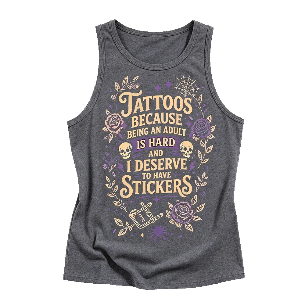 Plus Size,Skull Rose Tattoos Text Graphic Crewneck Tank Top Loose Casual Sleeveless Vest Soft Comfortable Machine Washable All Season Plus Size Tops For Women Local Warehouse Fast Shipping