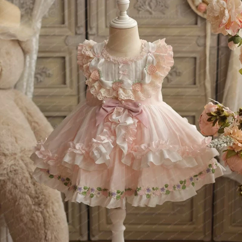 Handmade New Girls Flower Fairy Tutu Skirt Lolita Princess Skirt Sweet Flower Girl Boutique Wedding Party Costume Kids Clothes