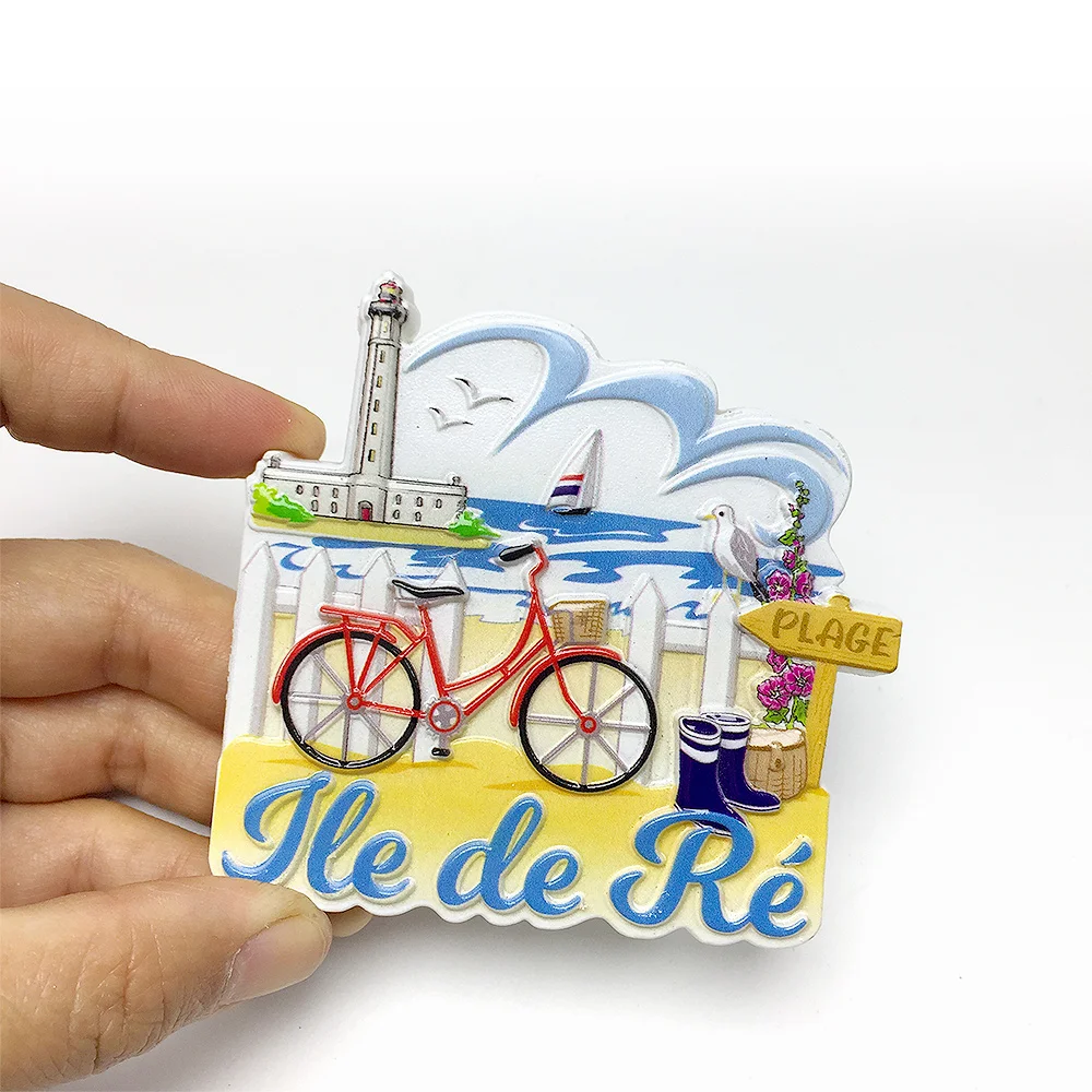 

Ile de Re Beach Scenery resin refrigerator sticker magnetic decoration