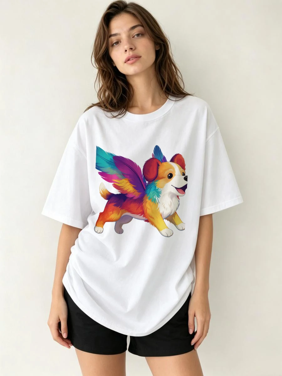 T-shirt élégant pour femme, sophistiqué, raffiné, cultivé, éduqué, bien-informé, expérimenté dans le monde, sage, intelligent, astucieux, pantalon