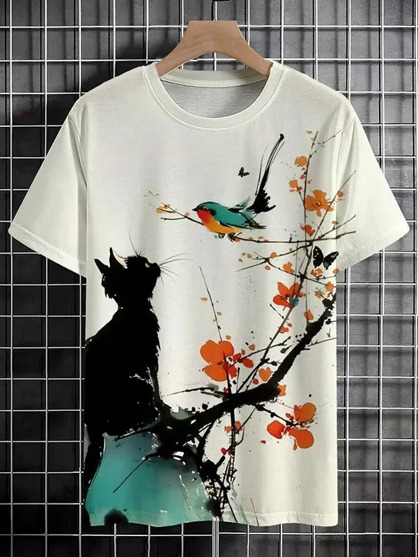 

Men's Japanese Ukiyo-E Printed T Shirts Short Sleeved Tees Tops 3D Print O-Neck Shirt Summer Casual Men's Clothing Apparel