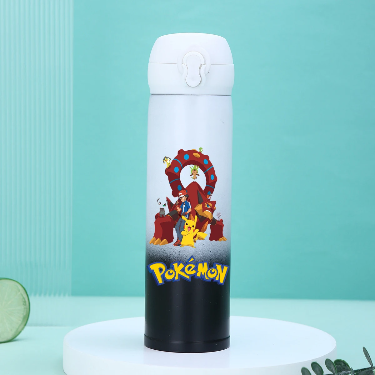 Pokemon Anime Figuur 304 Roestvrij Staal Geleidelijke Verandering Kleur Stuiterende Beker Draagbare Auto Vacuüm Thermos Beker