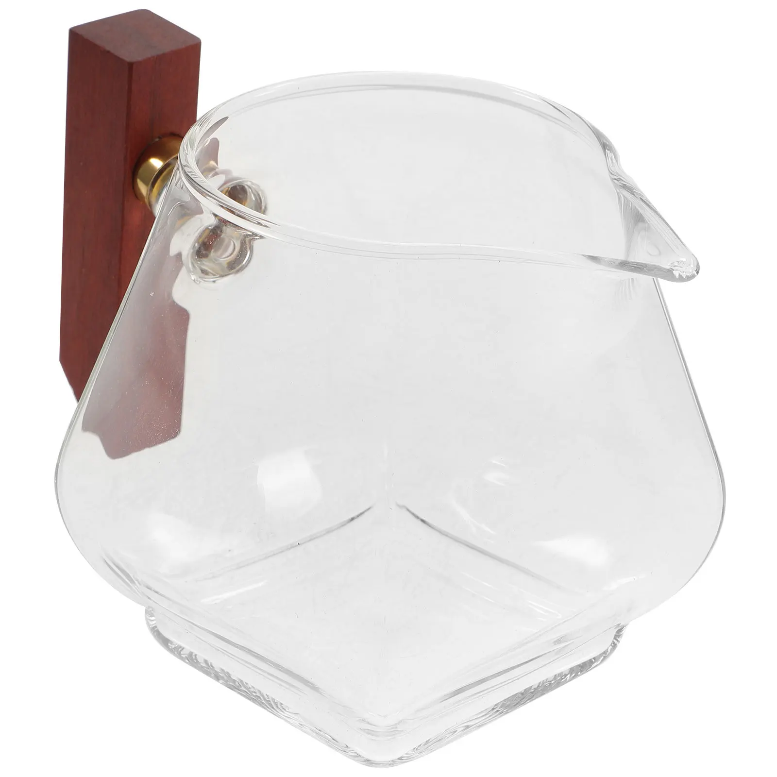 

Glass Gravy Boat with Solid Wood Handle Dripless Pour Spout for Hot Cold Sauces Salad Dressings Kitchen Serving Container Sauce