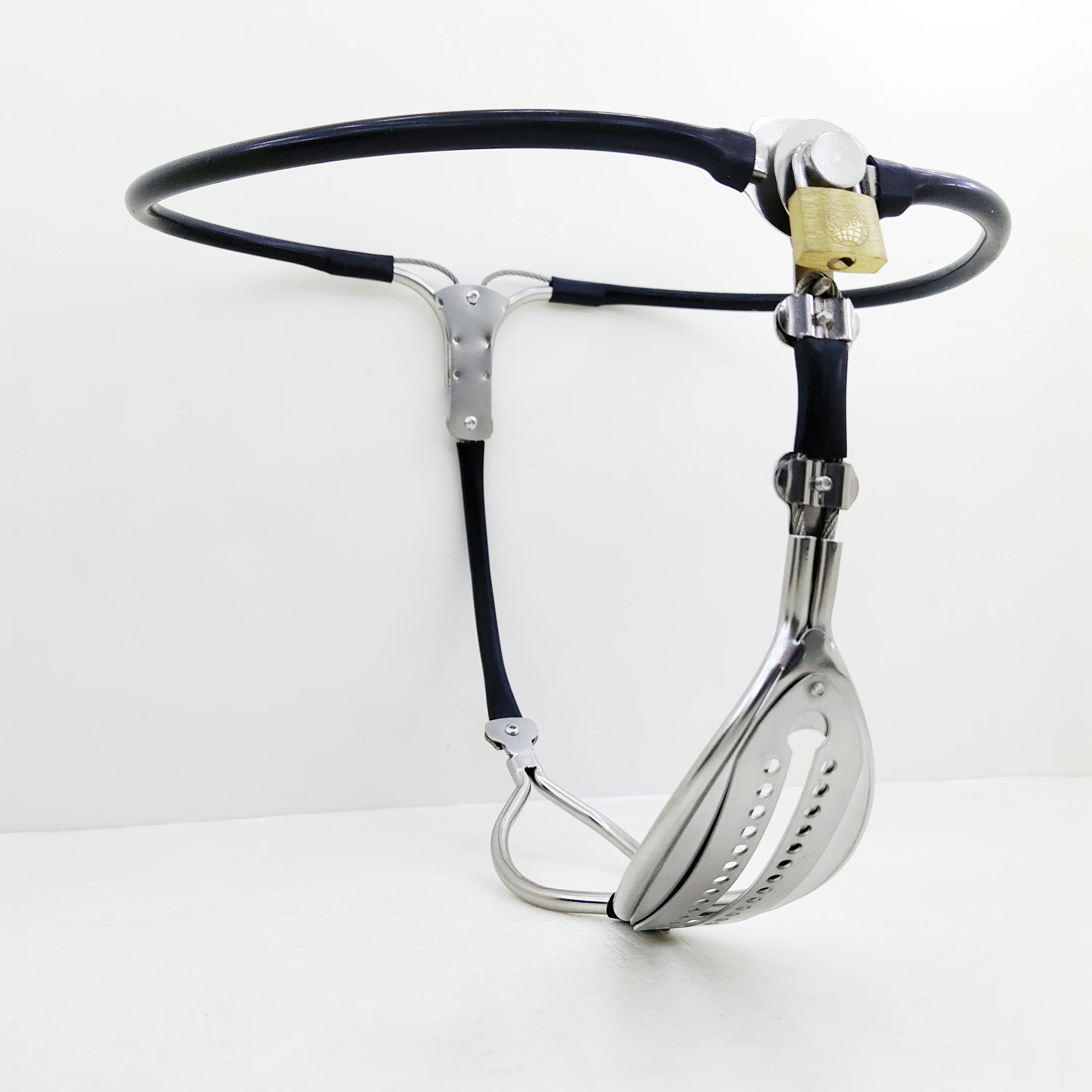 Female Chastity Belt Pants with Poop Hole Invisible Strap on Stainless Steel Chastity Device Underwear Bondage Sex Toy for Women