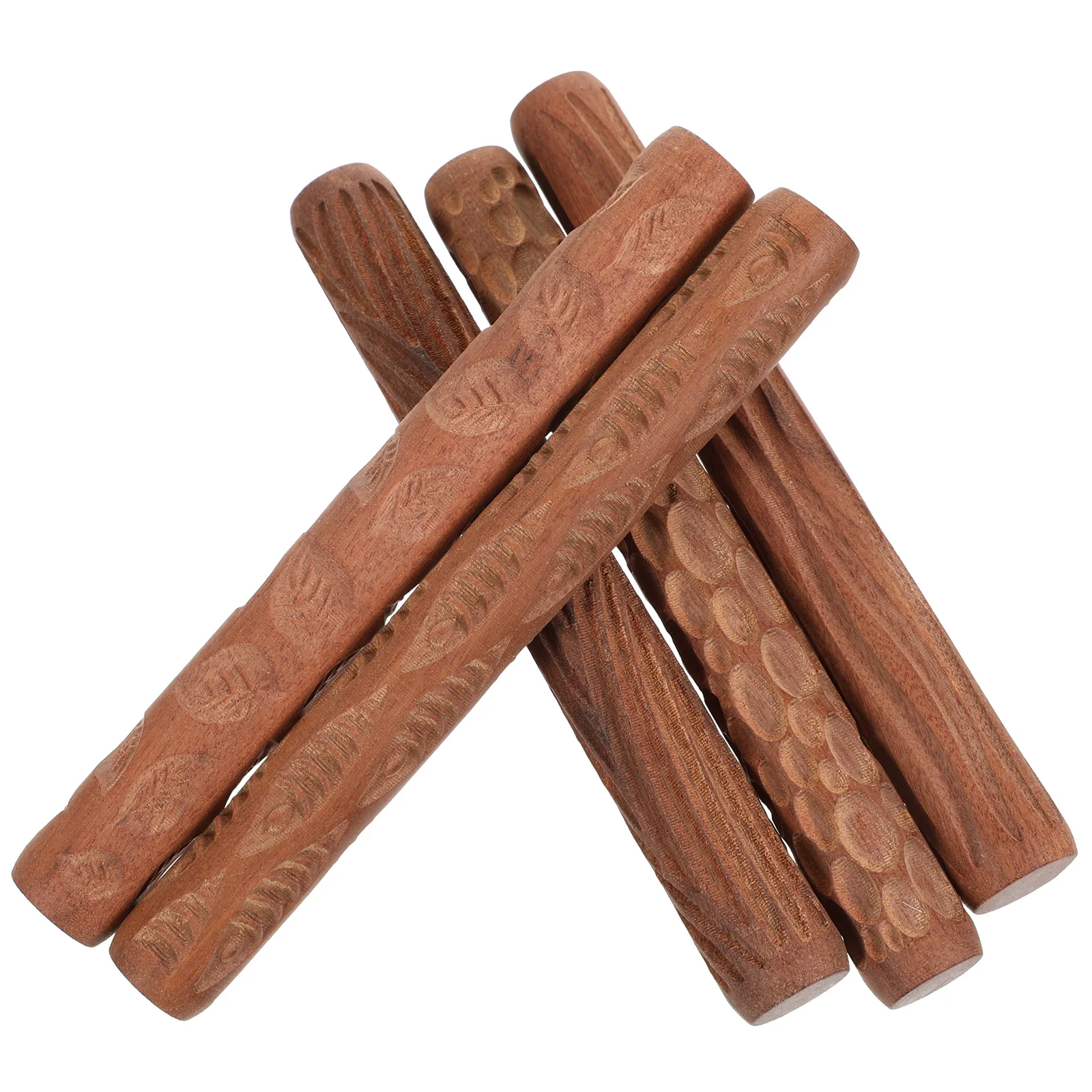 

5 Pcs Wood H Rollers Pottery Tools Safe Premium Material Comfortable Grip Clay Supplies Pattern Roller Reusable Easy