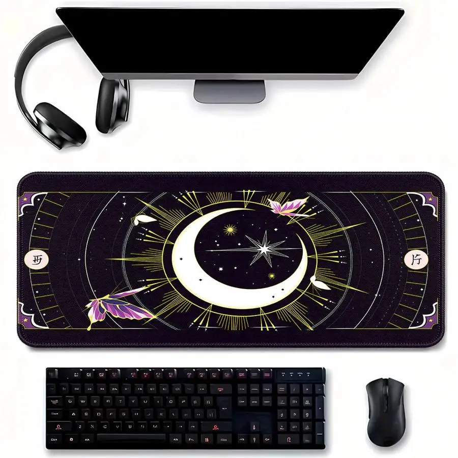 Waterproof Mouse Pad Game Console Pad Computer Laptop Pad office Pad Keyboard Mouse Pad Desk accessories Moon With Stars