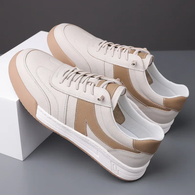 

Новые дизайнерские мужские повседневные туфли из натуральной кожи, крутые полосатые туфли для скейтбординга на плоской подошве, модные кроссовки для молодых людей